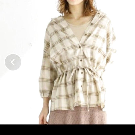 Beige and Brown Checkered Shirt