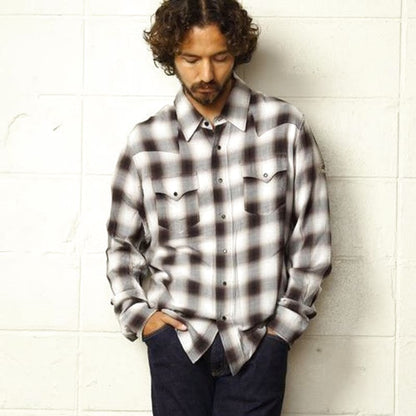TMT Rayon Twill Ombre Check Shirts Long Sleeve