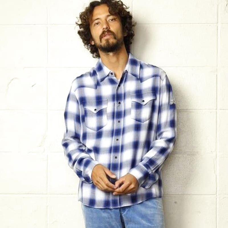 TMT Rayon Twill Ombre Check Shirts Long Sleeve