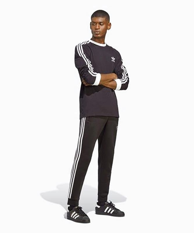 Adidas Originals Classics 3 Stripes Long Sleeve T-Shirt Black New
