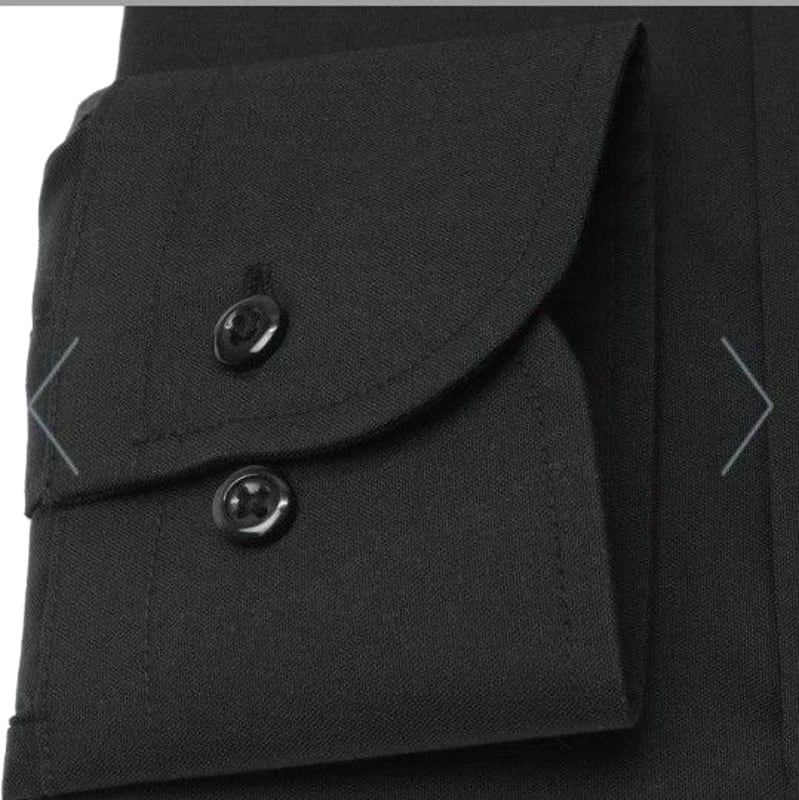 Tokyo Shirts Wrinkle-Free Wide Collar Long Sleeve Shirt Black