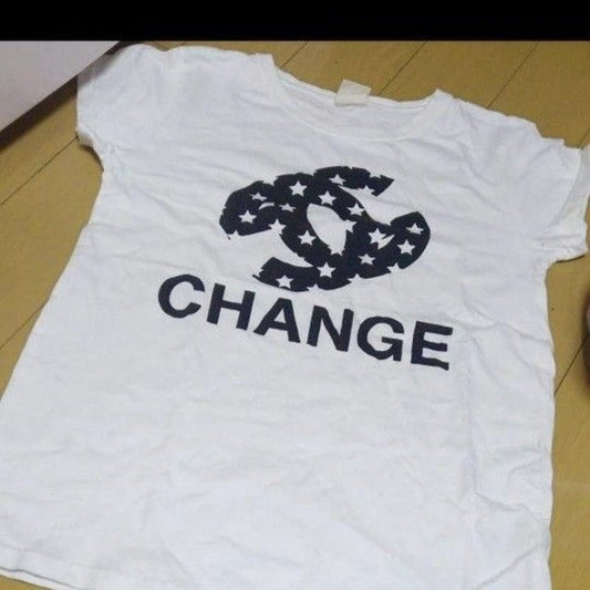 Casual T-Shirt with Change Print 160cm White