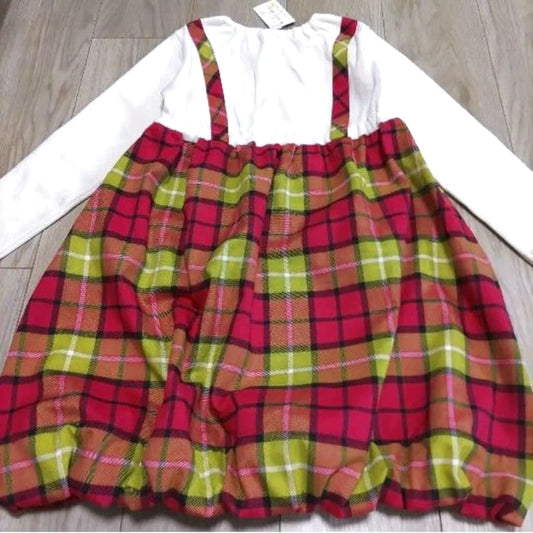 Baby Cheer Red Apple Check Dress 120 New