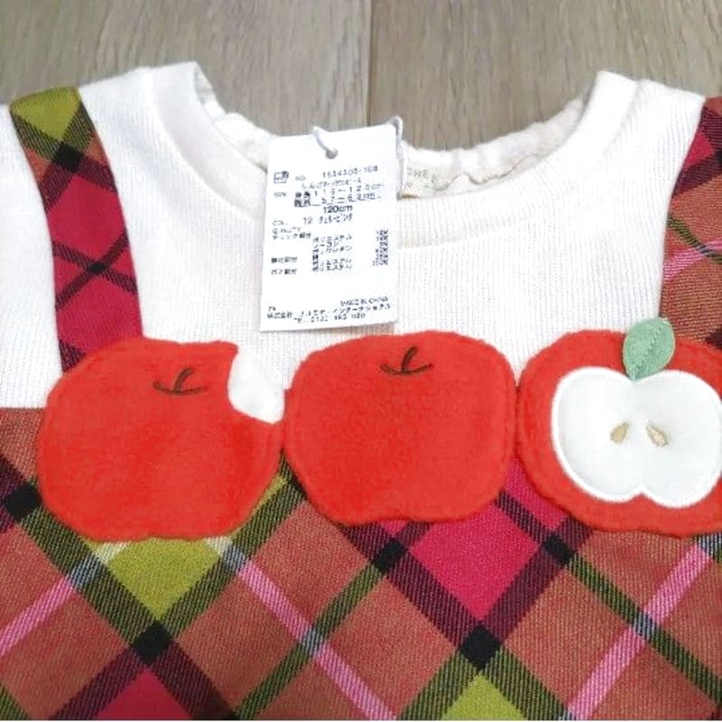 Baby Cheer Red Apple Check Dress 120 New