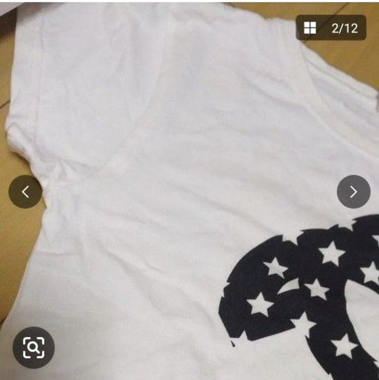 Casual T-Shirt with Change Print 160cm White