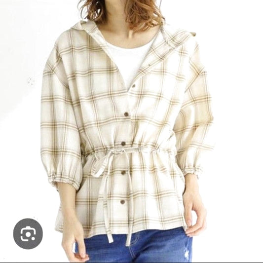 Beige and Brown Checkered Shirt