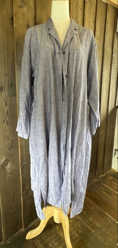 Uniqlo Cotton Linen Long Shirt Dress