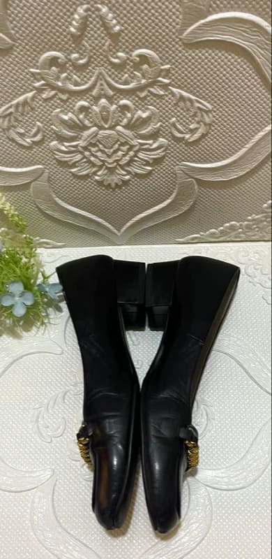 Mihama Black Square Toe Pumps 23.5cm