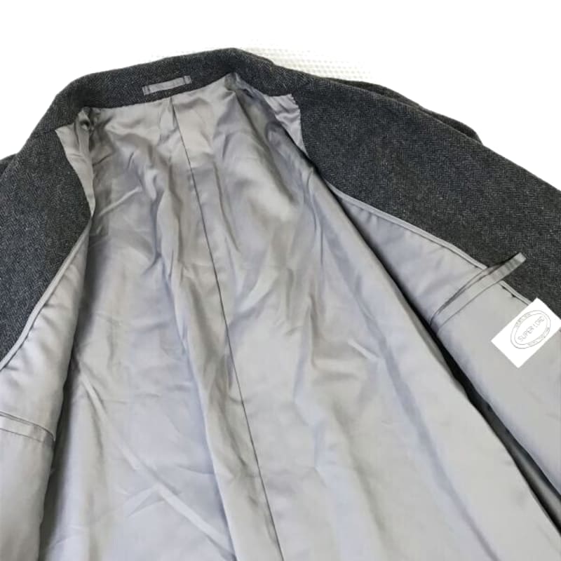 90s 00s Super Lord Wool Long Chester Coat Men s Size L Gray Jackets