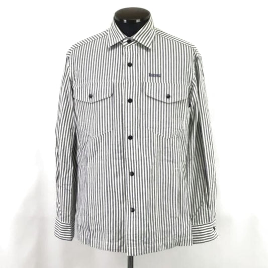 Musselburgh Long Sleeve Shirt L White Navy Stripe