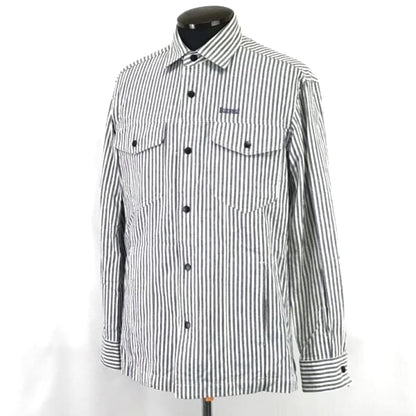 Musselburgh Long Sleeve Shirt L White Navy Stripe