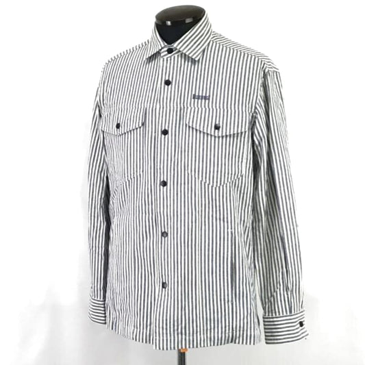 Musselburgh Long Sleeve Shirt L White Navy Stripe