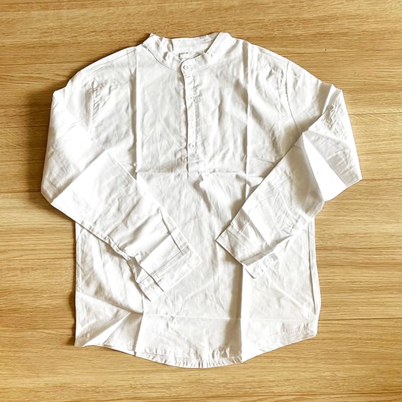 Men's White Linen Long Sleeve Shirt