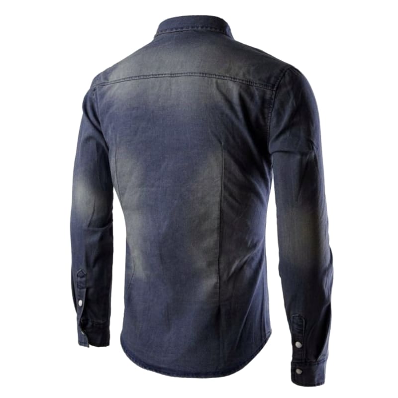 Men's Denim Shirt Long Sleeve Casual Shirt M Size