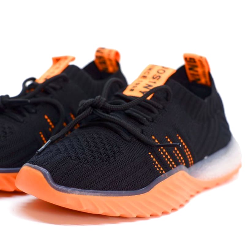 Lightweight Women's Running Shoes Black & Orange