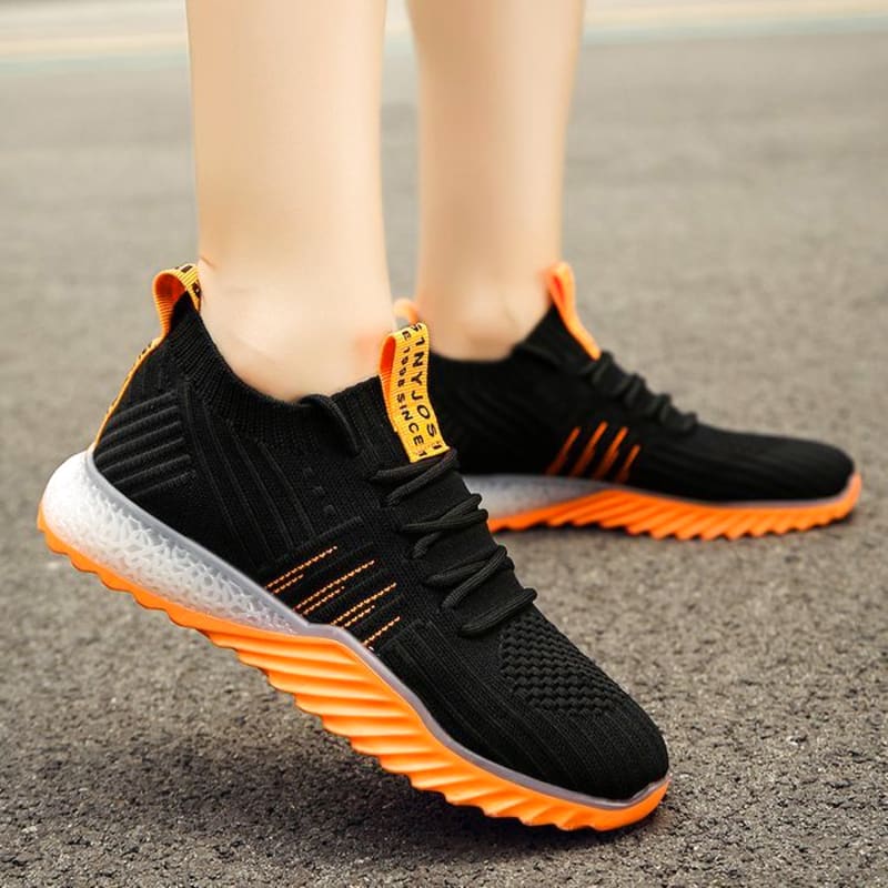 Lightweight Women's Running Shoes Black & Orange