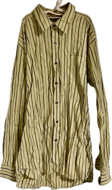 Beige Striped Long Sleeve Casual Shirt