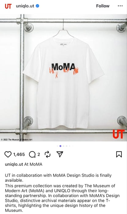 2023 Uniqlo UT MoMA Collaboration T-Shirt M Size White