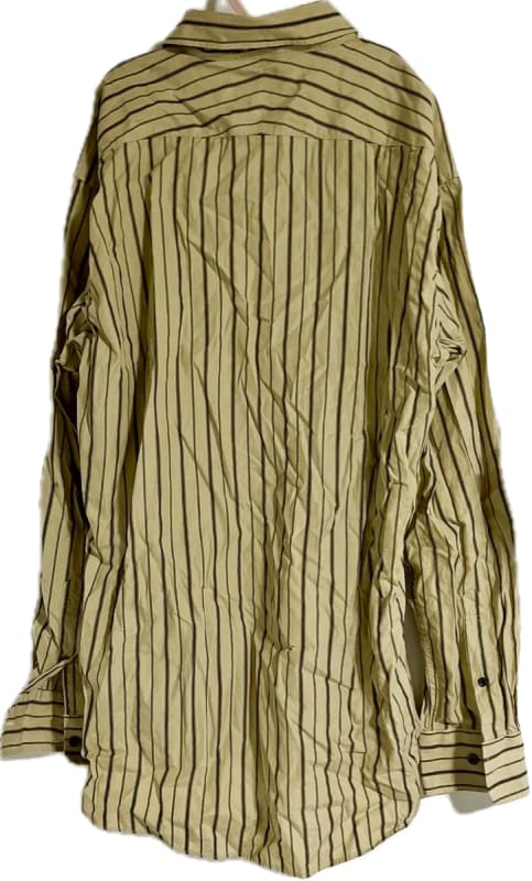Beige Striped Long Sleeve Casual Shirt