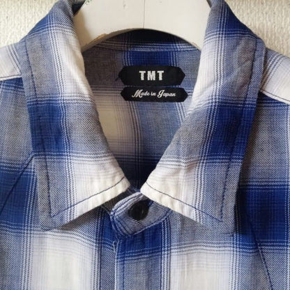 TMT Rayon Twill Ombre Check Shirts Blue S