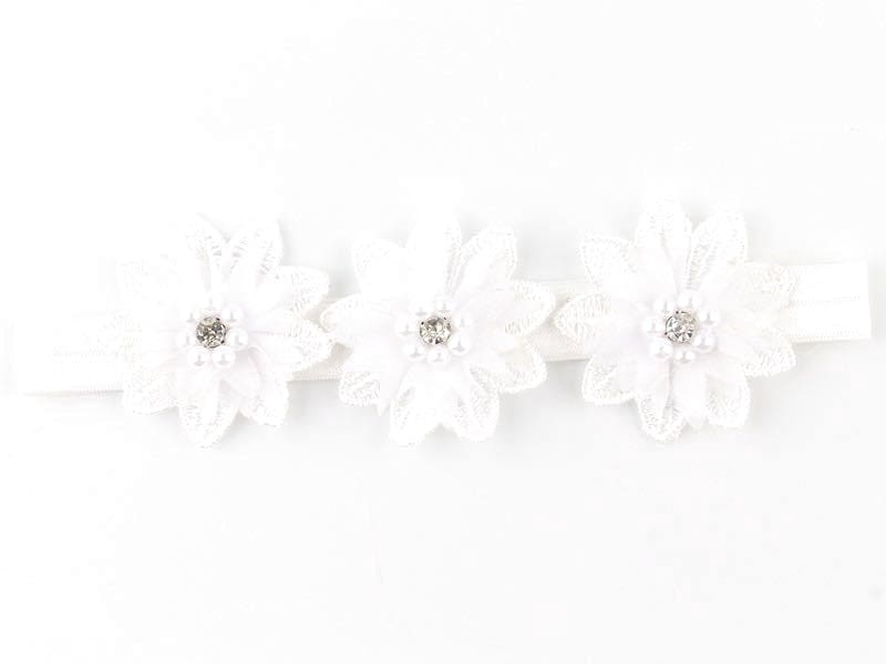 Baby Hairband Headband Flower White