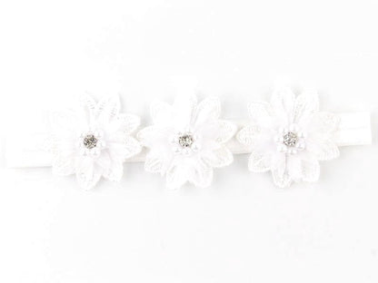 Baby Hairband Headband Flower White