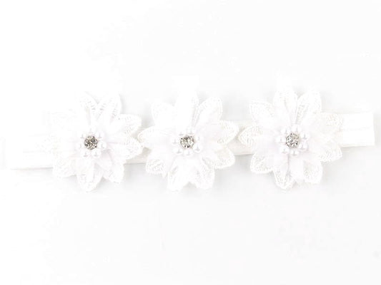 Baby Hairband Headband Flower White