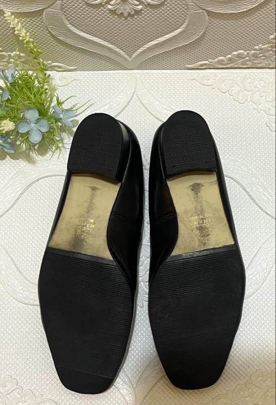 Mihama Black Square Toe Pumps 23.5cm