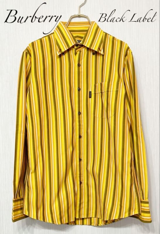 Burberry Black Label Striped Dress Shirt M Size