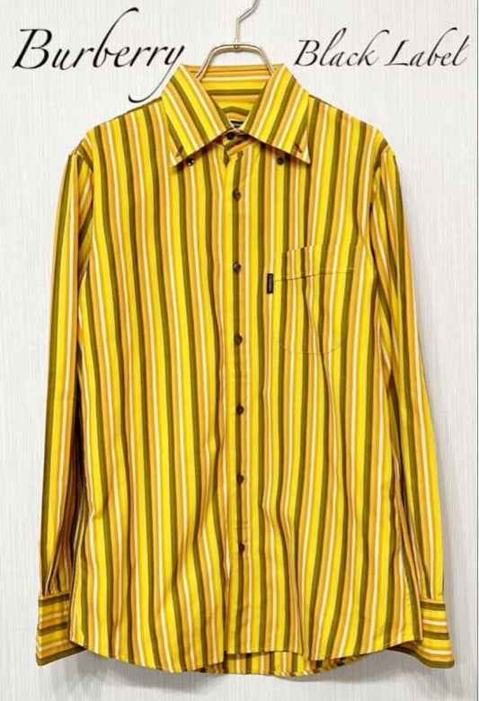 Burberry Black Label Striped Dress Shirt M Size