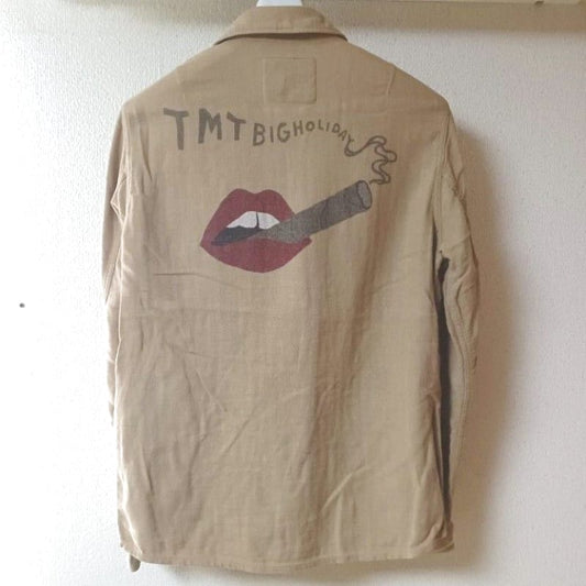 TMT Slub Herringbone Military Shirt Jacket Size S
