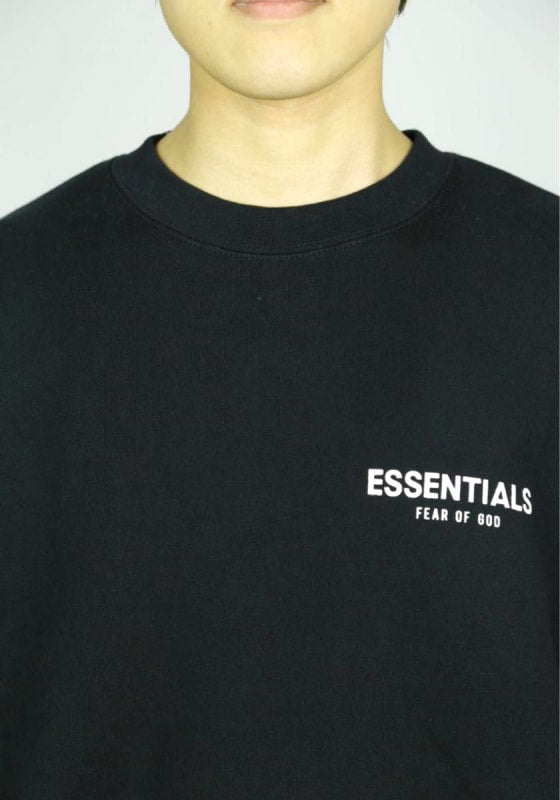 Essentials Long Sleeve T-Shirt Black Logo Print