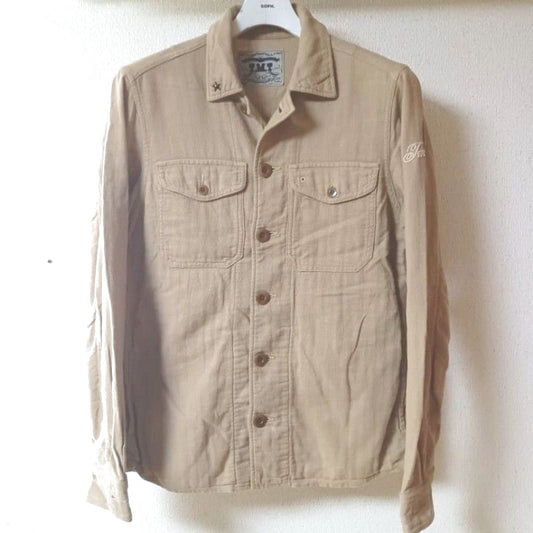 TMT Slub Herringbone Military Shirt Jacket Size S