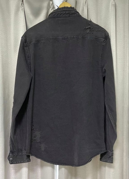 Zara Damaged Denim Shirt M Size