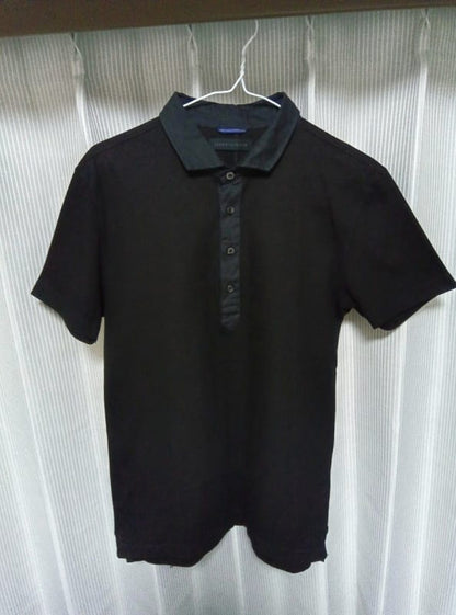 Junhashimoto Combination Horizontal Polo Shirts Black