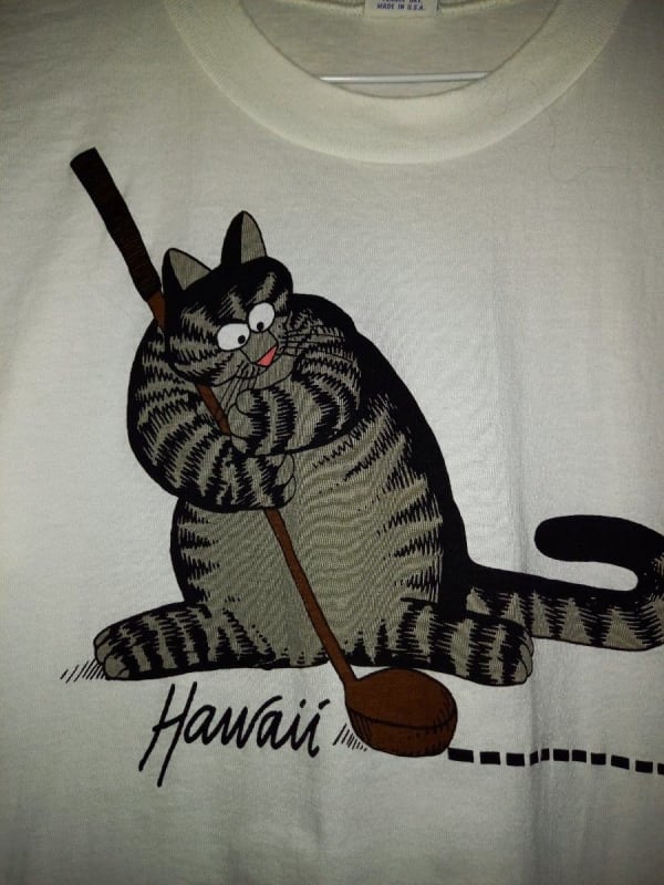 Crazy Shirts Hawaii Kliban Cat Short Sleeve T-Shirt White S