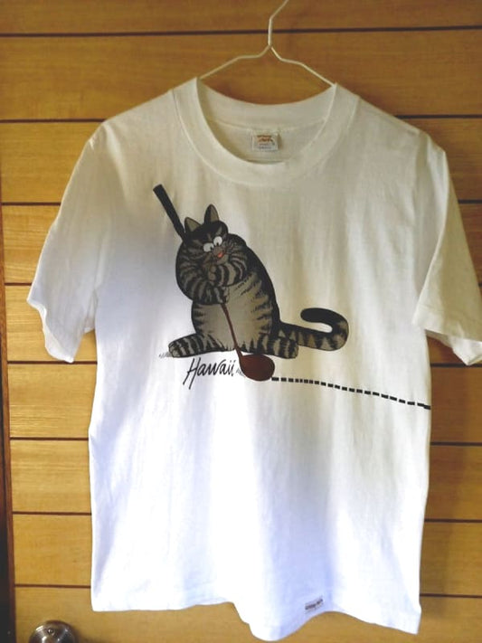 Crazy Shirts Hawaii Kliban Cat Short Sleeve T-Shirt White S