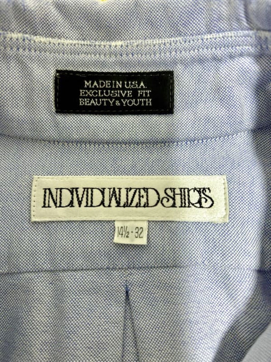 Free Shipping Individualized Shirts Oxford Button-Down Shirt 14H S Blue Vintage