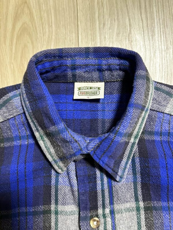 90s Five Brother Heavy Flannel Shirt Size L