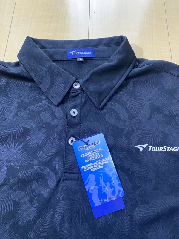 Tour Stage Short Sleeve Polo Shirt LL Black Golf Wear New