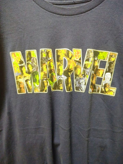 MARVEL×Disney Logo T-Shirt Navy XXL