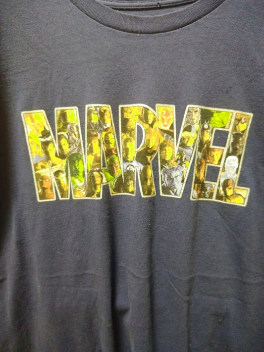 MARVEL×Disney Logo T-Shirt Navy XXL