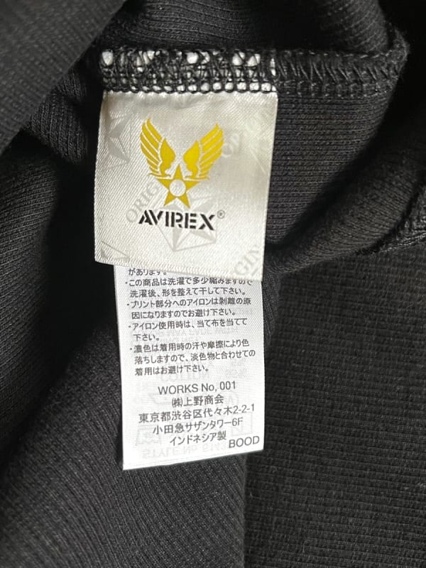 Avirex Henley Neck T-Shirt Black Men's L