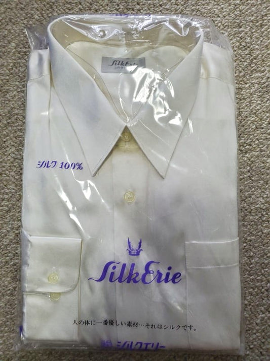 Silk Erie 100% Silk Long Sleeve Shirt Off-White Size 43-80