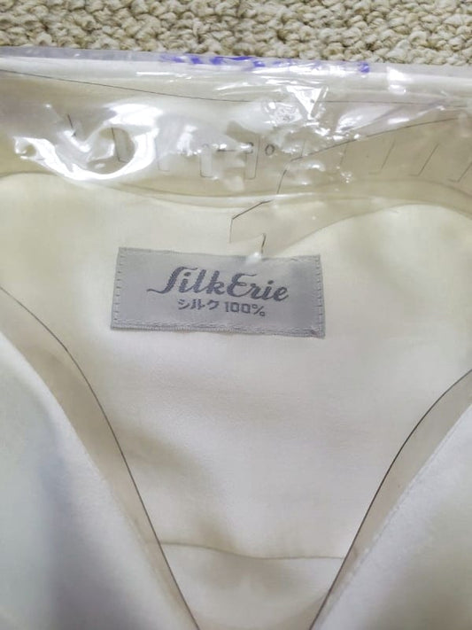 Silk Erie 100% Silk Long Sleeve Shirt Off-White Size 43-80