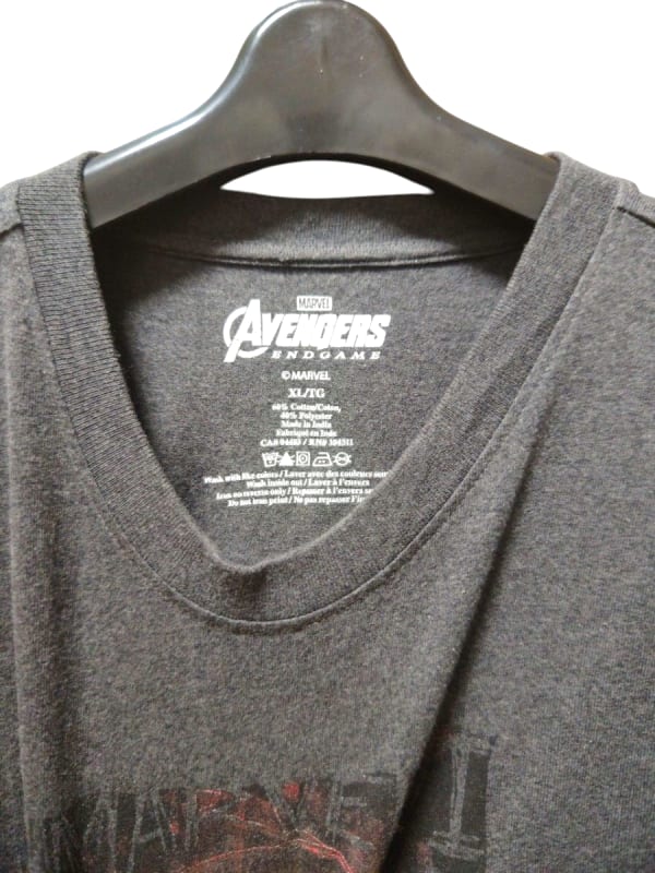 MARVEL Avengers Endgame Movie T-Shirt Iron Man Gray XL