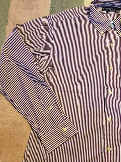 Ralph Lauren Striped Shirt L Size Purple