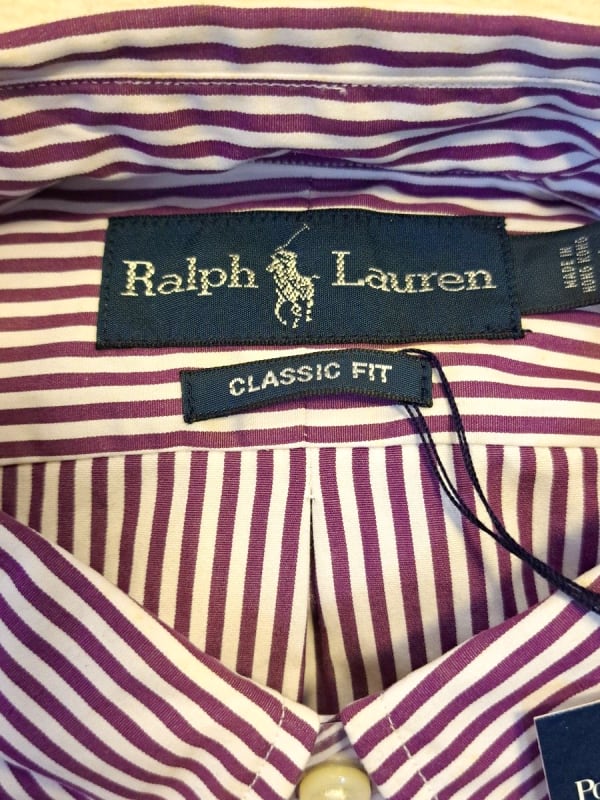 Ralph Lauren Striped Shirt L Size Purple