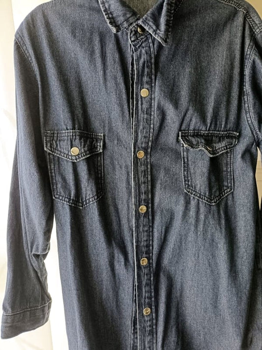 Denim Long Sleeve Shirt Dress