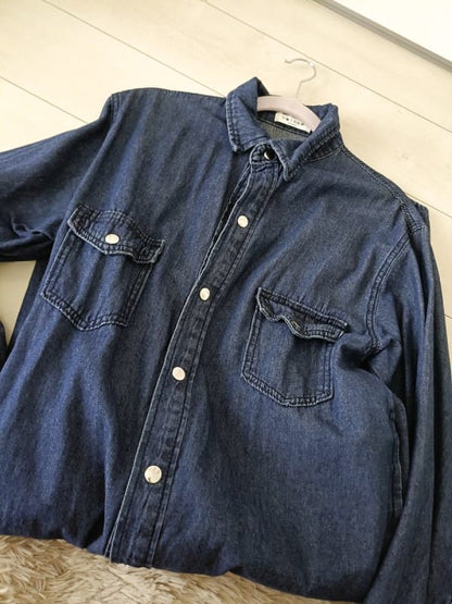 Denim Long Sleeve Shirt Dress